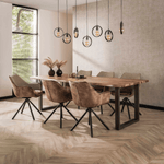 Eetkamerstoelen Chase van CEHA HOME in champagne velours