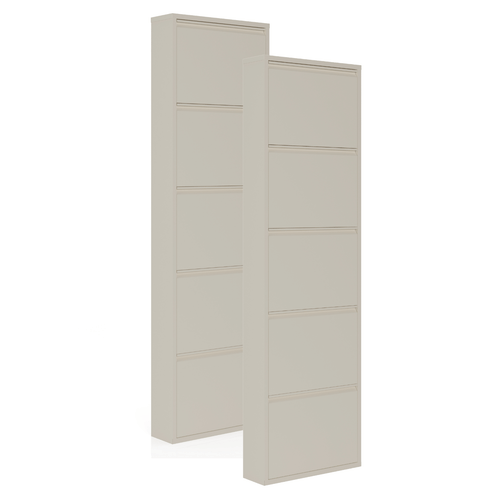 Schoenenkast soft beige set van 2 